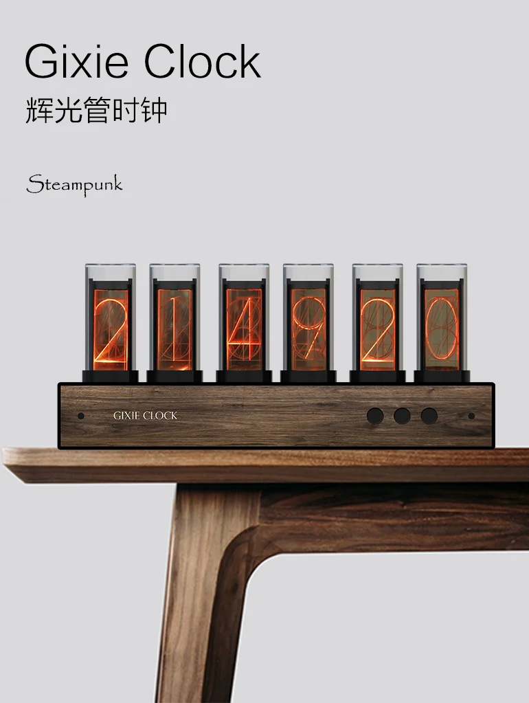 Glow tube clock pseudo-glow clock diy super dazzle glow tube digital clock glow light analog glow clock