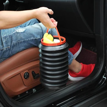 Foldable Multifunction Car Auto Dust Bin Storage Bucket Trash Can Container Garbage Bag 4L Car Folding Collapsible Bucket
