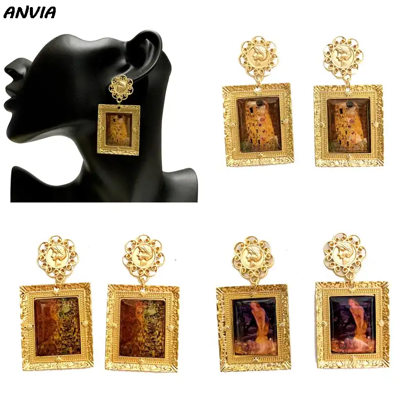 angel virgin mary image jewelry women vintage big religious