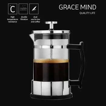 Hot sale French Press Coffee/Tea Brewer Coffee Pot Coffee Maker Kettle 600ML Stainless Steel Glass Thermos For Coffee Drink-ware
Hot sale French Press Coffee/Tea Brewer Coffee Pot Coffee Maker Kettle 600ML Stainless Steel Glass Thermos For Coffee Drink-ware