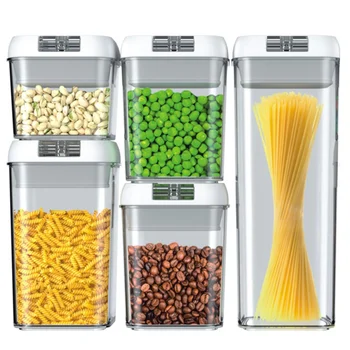 5PCS Sealed Cans Multifunctional Plastic Kitchen Storage Cans Storage Bottles 
5PCS Sealed Cans Multifunctional Plastic Kitchen Storage Cans Storage Bottles