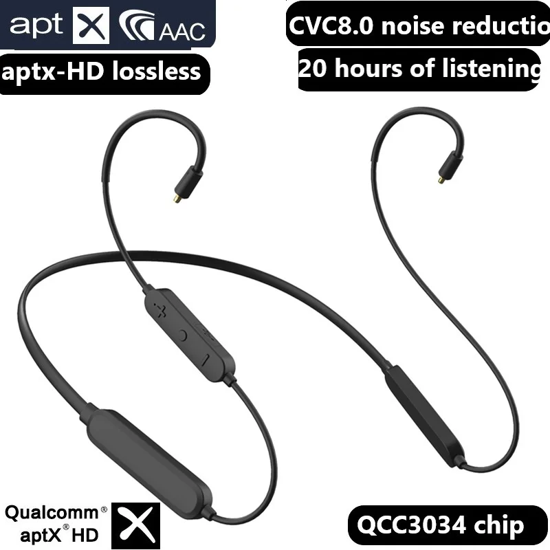 APTX-HD Bluetooth 5.0 headphone cable MMCX IE80 IM50 0.78/0.75 SE535 adapter Cable HiFi Upgrade Line for shure ATH sennheiser
APTX-HD Bluetooth 5.0 headphone cable MMCX IE80 IM50 0.78/0.75 SE535 adapter Cable HiFi Upgrade Line for shure ATH sennheiser