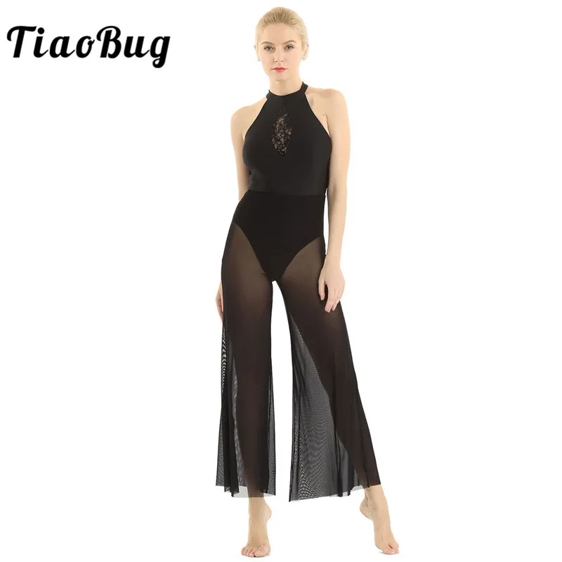TiaoBug Women Adults Halter Sequins Lace Flare Culottes Ballet Gymnastics Leotard Dress Stage Performance Lyrical Dance Costumes
TiaoBug Women Adults Halter Sequins Lace Flare Culottes Ballet Gymnastics Leotard Dress Stage Performance Lyrical Dance Costumes