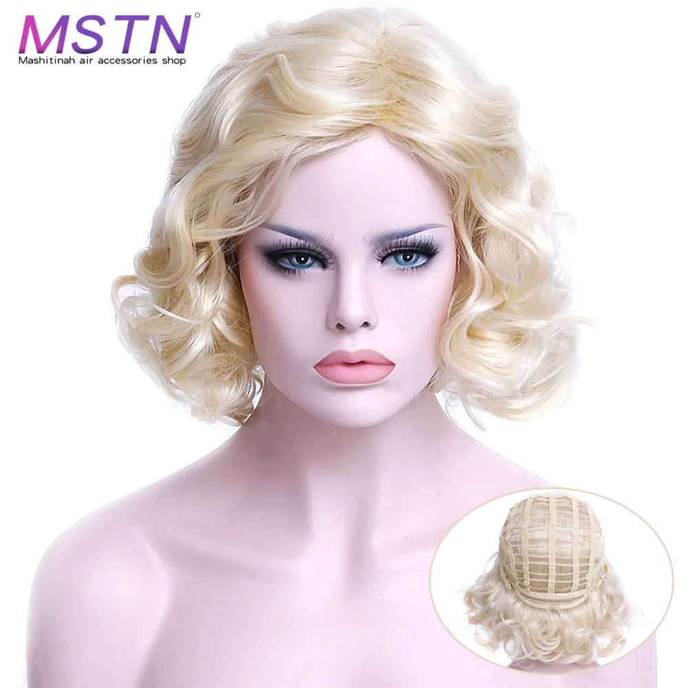 MSTN Women's Afro Retro Blonde Short Synthetic Cosplay Wig Like Marilyn Monroe High Temperature Fiber Curly Wigs
MSTN Women's Afro Retro Blonde Short Synthetic Cosplay Wig Like Marilyn Monroe High Temperature Fiber Curly Wigs