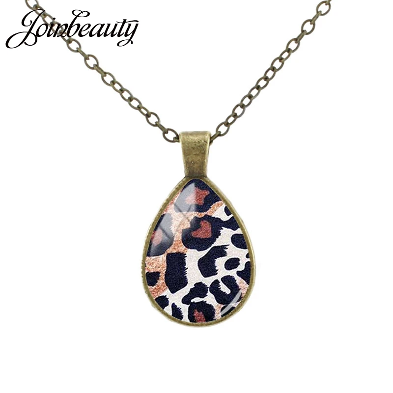 JOINBEAUTY Новое модное ожерелье с леопардовым принтом в виде капли воды длинная