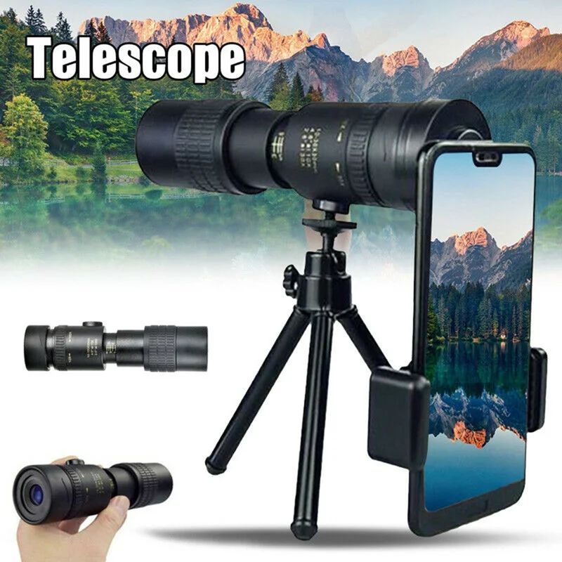 10-300x40 Monocular Telescope Compact Retractable Zoom Waterproof Professional HD Night Version with Tripod Phone clip
10-300x40 Monocular Telescope Compact Retractable Zoom Waterproof Professional HD Night Version with Tripod Phone clip