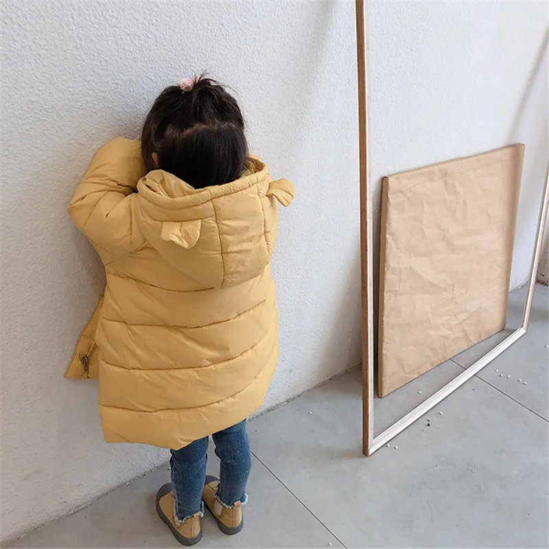 DFXD High Quality Children Snowsuit Girls Winter Warm Cotton Jacket Solid Color Long Loose Thick Outwear Ear Hooded Coats 2-8Y
DFXD High Quality Children Snowsuit Girls Winter Warm Cotton Jacket Solid Color Long Loose Thick Outwear Ear Hooded Coats 2-8Y