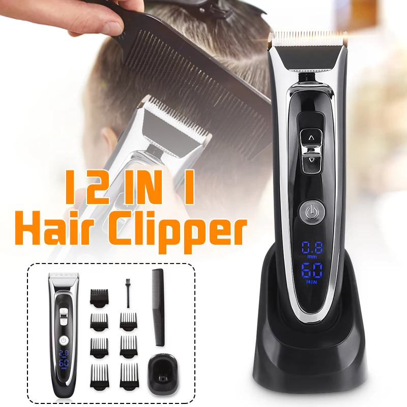 Professional LED Display Ceramic Blade Hair Clipper Trimmer Beard Shaver Rechargeable Washable For Men Hair Cutter Body Groomer
Professional LED Display Ceramic Blade Hair Clipper Trimmer Beard Shaver Rechargeable Washable For Men Hair Cutter Body Groomer