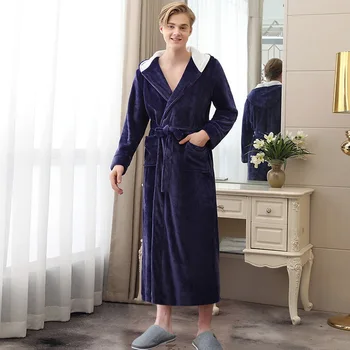 Winter Warm Lovers Kimono Bathrobe Sleepwear Lady Men Hooded Thicken Robe Flannel Casual Nightdress Homewear PLUS SIZE
Winter Warm Lovers Kimono Bathrobe Sleepwear Lady Men Hooded Thicken Robe Flannel Casual Nightdress Homewear PLUS SIZE