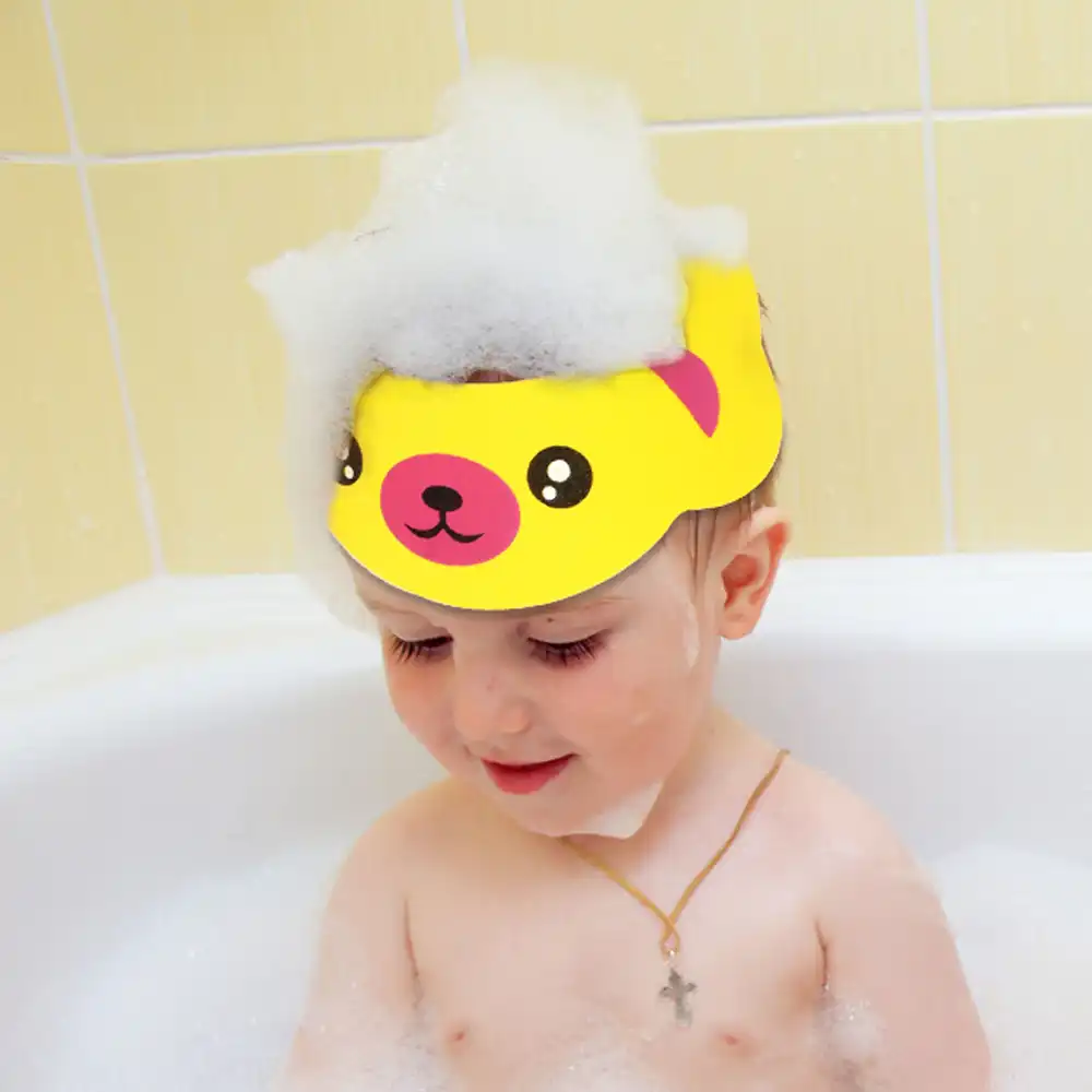 eyes adjustable baby shower hat baby kids shower cap bathing