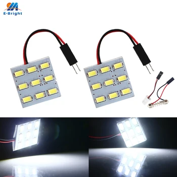 

2PCS 5630 9 SMD DC 12V Led Panel Light with 2 Adapters Festoon C5W T10 W5W Dome Roof Bulb Interior Car Reading Light White
