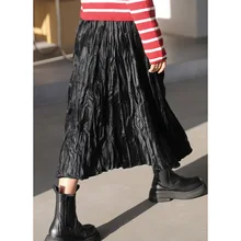 Velvet Pleated Temperamental Vertical Skirt Women's 2021 Winter High-waisted Loose Skirt Show Thin Long Skirt Fashion
Velvet Pleated Temperamental Vertical Skirt Women's 2021 Winter High-waisted Loose Skirt Show Thin Long Skirt Fashion
