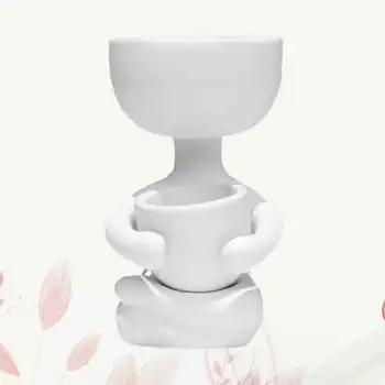 Sitting Human Shaped Planter Ceramic Flower Pot Plant Container Desktop Decoration White (6x6x10cm)
Sitting Human Shaped Planter Ceramic Flower Pot Plant Container Desktop Decoration White (6x6x10cm)