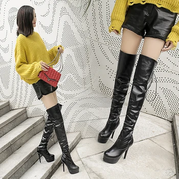 Women over-the-knee boots pu fabric Super high heels European and American women winter boots Three-color optional rider boots
Women over-the-knee boots pu fabric Super high heels European and American women winter boots Three-color optional rider boots