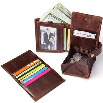Genuine Leather Men's Wallet with Coin Pocket Vintage Rivets Male Purse ID Card Holder Slim Hasp Money Bag Women Short Wallet
Genuine Leather Men's Wallet with Coin Pocket Vintage Rivets Male Purse ID Card Holder Slim Hasp Money Bag Women Short Wallet