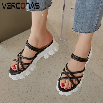 VERCONAS Women 2020 New Arrival Thick Bottom Slippers Increase Genuine Leather Round Toe Thick Heels Sandals Shoes Woman
VERCONAS Women 2020 New Arrival Thick Bottom Slippers Increase Genuine Leather Round Toe Thick Heels Sandals Shoes Woman