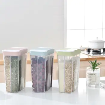 Platic Grain Container box Preservation Multiple Grids Storage Box Sealed Canister with Lid for Kitchen food storage sealing
Platic Grain Container box Preservation Multiple Grids Storage Box Sealed Canister with Lid for Kitchen food storage sealing