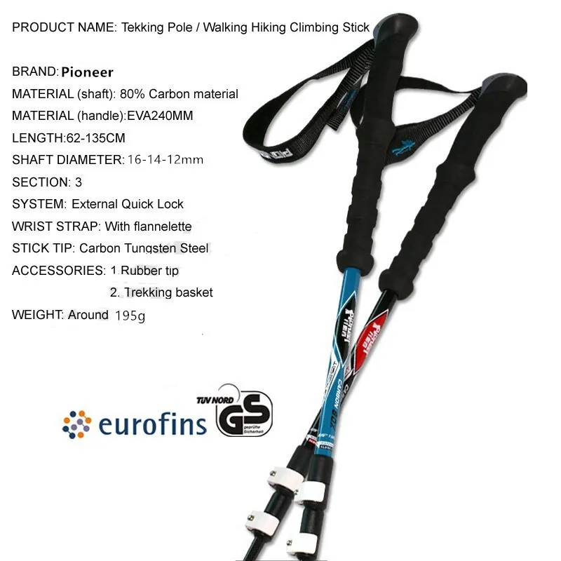 2-pcs-lot-195g-pcs-Carbon-fiber-Alpenstock-External-quick-lock-Trekking-poles-hiking-telescope-sticks