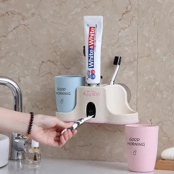 Automatic Squeeze Toothpaste Suction Type Toothbrush Rack Couple Mouthwash Cup Toothbrush Rack Set Bathroom Accessories
Automatic Squeeze Toothpaste Suction Type Toothbrush Rack Couple Mouthwash Cup Toothbrush Rack Set Bathroom Accessories