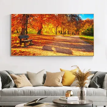 Autumn Park Red Leaves Landscape Wall Art wood Sunset Canvas Painting Posters and Prints Cuadros Wall Picture for Living Room 
Autumn Park Red Leaves Landscape Wall Art wood Sunset Canvas Painting Posters and Prints Cuadros Wall Picture for Living Room