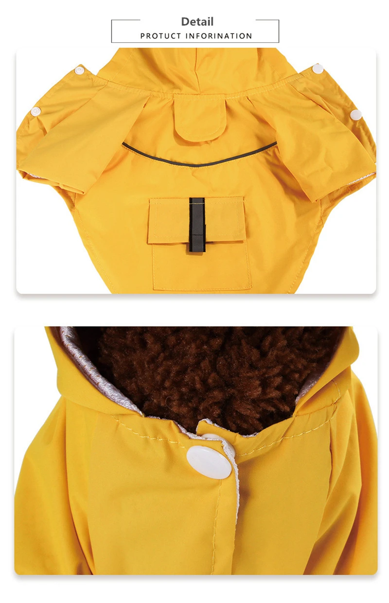 6 Fashion Waterproof Pet Dog Raincoat for Small Dog Clothes Puppy Rain Jacket with Hood Dog Poncho Reflective Stripe Rain Gear
