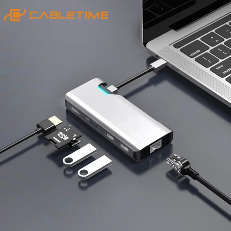 Cabletime Type C to HDMI HUB Ethernet RJ45 Adapter PD Fast ChargingUSB Splitter for Matebook Dell MacBook Pro Type C HUB C285
Cabletime Type C to HDMI HUB Ethernet RJ45 Adapter PD Fast ChargingUSB Splitter for Matebook Dell MacBook Pro Type C HUB C285