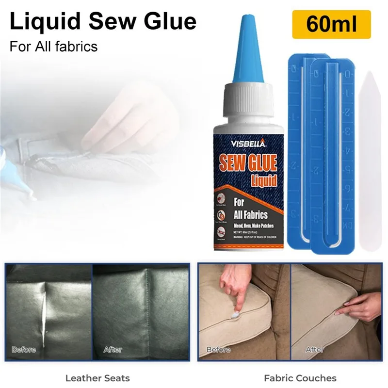 60ml Liquid Sew Glue Car Leather Repair Fabric Decorative Crafting Liquid Glue Multi-Purpose Glues For Full Coverage Application
60ml Liquid Sew Glue Car Leather Repair Fabric Decorative Crafting Liquid Glue Multi-Purpose Glues For Full Coverage Application