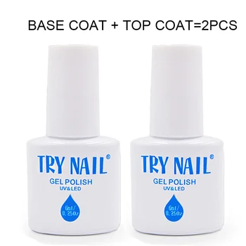 TRY NAIL Base and Top Gel Nail Polish UV LED Soak Off Rubber Base Coat For Nails Art Design 
TRY NAIL Base and Top Gel Nail Polish UV LED Soak Off Rubber Base Coat For Nails Art Design