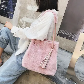 Newly Women Soft Plush Shoulder Bags Tassel Decor Lady Classic Sweet Bucket Bag FIF66
Newly Women Soft Plush Shoulder Bags Tassel Decor Lady Classic Sweet Bucket Bag FIF66