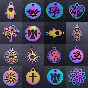 5pcs/lot Rainbow Religious Tree of Life DIY Charms Wholesale Stainless Steel Pendant Yoga Om Hamsa Hand Sun Connectors Charm 
5pcs/lot Rainbow Religious Tree of Life DIY Charms Wholesale Stainless Steel Pendant Yoga Om Hamsa Hand Sun Connectors Charm