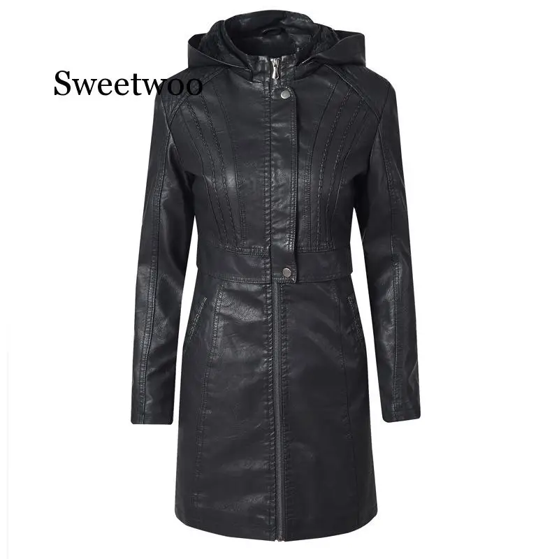 2020 Fashion Leather Coats Women's Spring Autumn Clothing Long Section Slim PU Leather Jacket S-XL Brown Black Coffee 
2020 Fashion Leather Coats Women's Spring Autumn Clothing Long Section Slim PU Leather Jacket S-XL Brown Black Coffee