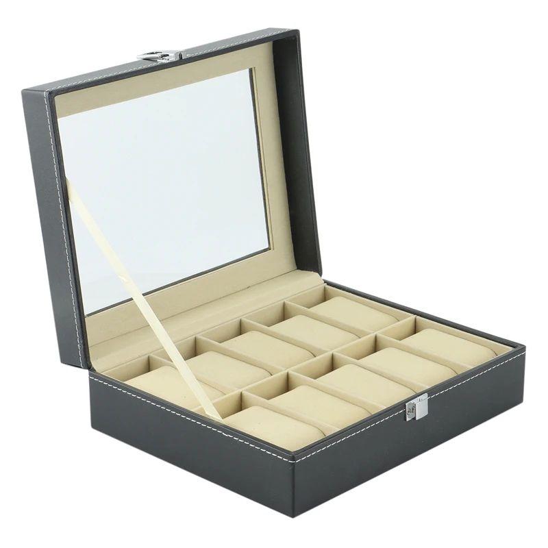 Коробка-органайзер для часов из искусственной кожи с подушками мягкой | Наручные