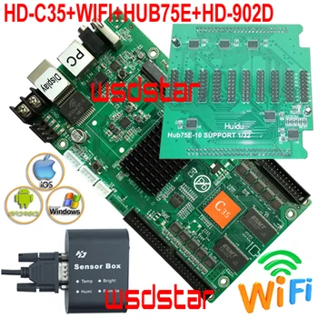 HD-C35+WIFI+HUB75E+HD-902D Temperature+Humidity+Brightness Sensor USB asynchronous full color LED screen control card HD-C30
HD-C35+WIFI+HUB75E+HD-902D Temperature+Humidity+Brightness Sensor USB asynchronous full color LED screen control card HD-C30