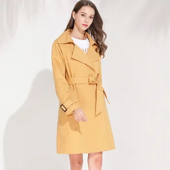 Trench Coat Women's Ginger Fall 2019 New Long Lace-up Large Pocket Adjustable Waist Bow Slim Casual Fabric Comfort Classic Style 
Trench Coat Women's Ginger Fall 2019 New Long Lace-up Large Pocket Adjustable Waist Bow Slim Casual Fabric Comfort Classic Style