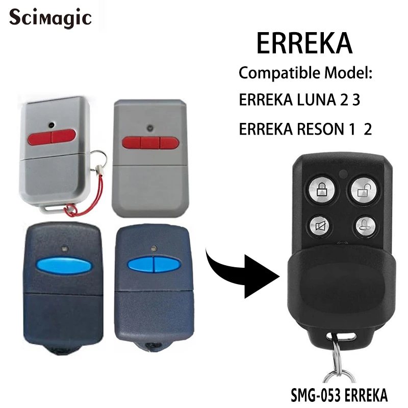 ERREKA LUNA2 LUNA3 ERREKA RESON1 ERREKA RESON2 Garage Door Gate Remote Control Replacement/Duplicator 433mhz
ERREKA LUNA2 LUNA3 ERREKA RESON1 ERREKA RESON2 Garage Door Gate Remote Control Replacement/Duplicator 433mhz