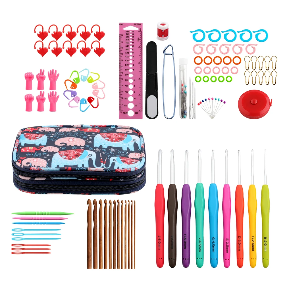 110 Pack Crochet Hooks Set, Soft Grip Rubber Handle Needles, with Complete Sewing Knitting Tools Accessories and Organiser Case
110 Pack Crochet Hooks Set, Soft Grip Rubber Handle Needles, with Complete Sewing Knitting Tools Accessories and Organiser Case