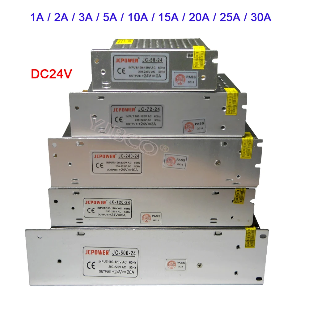 Wholesale DC 24V led Lighting Transformer 1A 2A 3A 5A 10A 15A 20A 25A 30A led strip Switching Power Supply led lamp Light driver
Wholesale DC 24V led Lighting Transformer 1A 2A 3A 5A 10A 15A 20A 25A 30A led strip Switching Power Supply led lamp Light driver