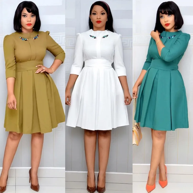 African ladies dress 2019 autumn and winter elegant winter 3/4 sleeve knee length retro OL work Bodycon dress
African ladies dress 2019 autumn and winter elegant winter 3/4 sleeve knee length retro OL work Bodycon dress