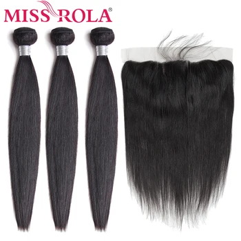 Miss Rola Hair Peruvian Straight 100% Human Hair 3 Bundles With 13*4 Lace Frontal Closure Natural Color Non Remy Hair Extensions
Miss Rola Hair Peruvian Straight 100% Human Hair 3 Bundles With 13*4 Lace Frontal Closure Natural Color Non Remy Hair Extensions