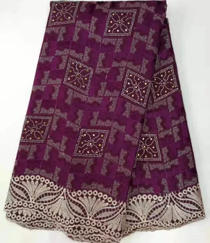 5yards/pc high quality rhinestones fixed Swiss voile lace fabric purple African cotton lace fabric for party dress CLM014 
5yards/pc high quality rhinestones fixed Swiss voile lace fabric purple African cotton lace fabric for party dress CLM014