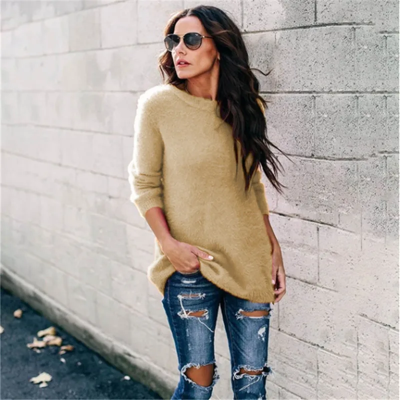 Autumn Winter Women Plus Size Sweater Long Sleeve O-Neck Mohair Warm Pullover Sweaters Solid Color Casual Slim Knitted Tops
Autumn Winter Women Plus Size Sweater Long Sleeve O-Neck Mohair Warm Pullover Sweaters Solid Color Casual Slim Knitted Tops