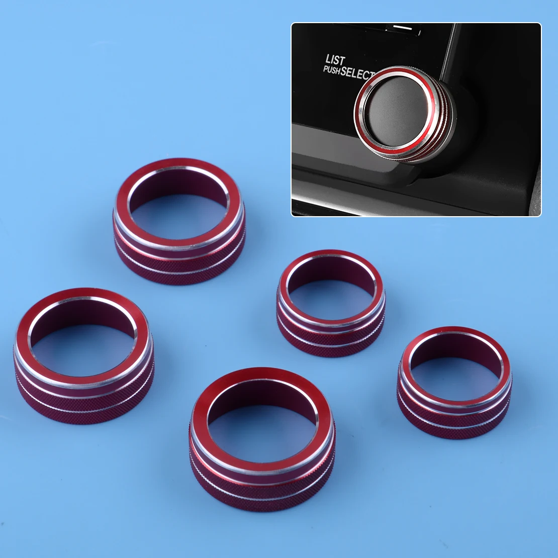 DWCX 5PCS Aluminum Interior Dashboard Button Circle Cover Trim Frame Red Fit For Honda Accord 2018 2019
DWCX 5PCS Aluminum Interior Dashboard Button Circle Cover Trim Frame Red Fit For Honda Accord 2018 2019