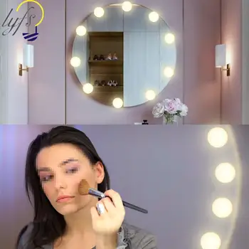 Hollywood Style Vanity Mirror Lights Kit, Adjustable Color and Brightness with 10 LED Light Bulb Makeup Vanity Table
Hollywood Style Vanity Mirror Lights Kit, Adjustable Color and Brightness with 10 LED Light Bulb Makeup Vanity Table