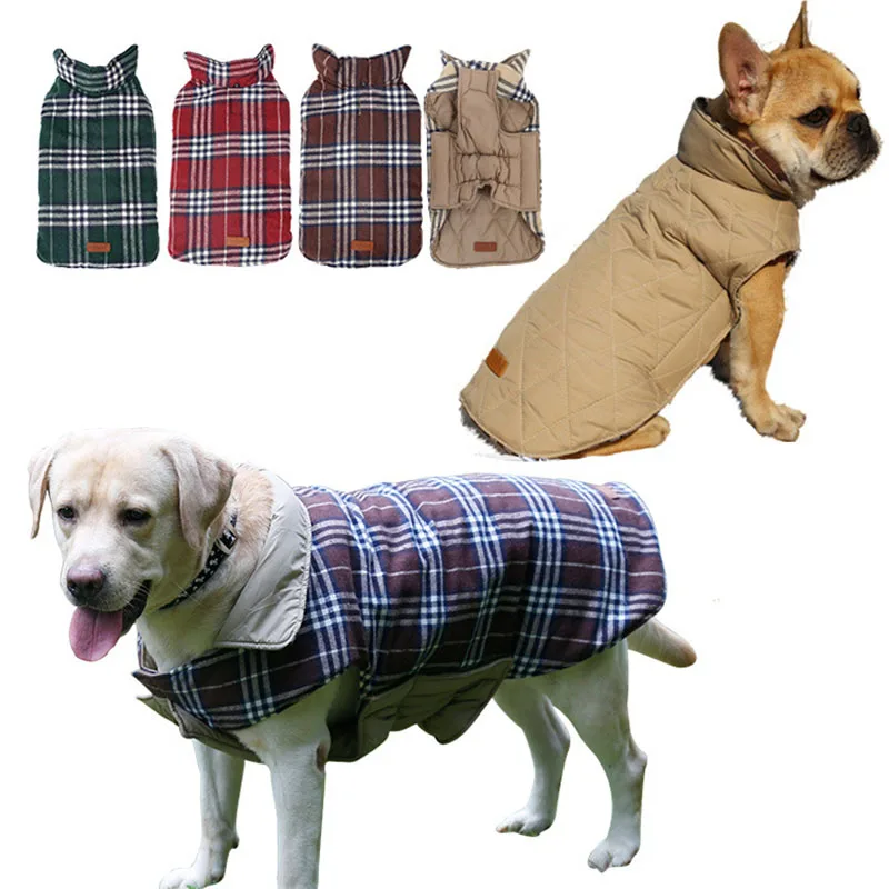 Pet Clothes Plaid Dog Jackets Waterproof Golden Retriever Dog Clothes Autumn/winter Two-side Uesd
Pet Clothes Plaid Dog Jackets Waterproof Golden Retriever Dog Clothes Autumn/winter Two-side Uesd