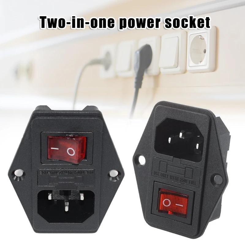 3 In 1 Power Socket with Fuse Holder Rocker Switch+Light Inlet Module Connector PUO88
3 In 1 Power Socket with Fuse Holder Rocker Switch+Light Inlet Module Connector PUO88