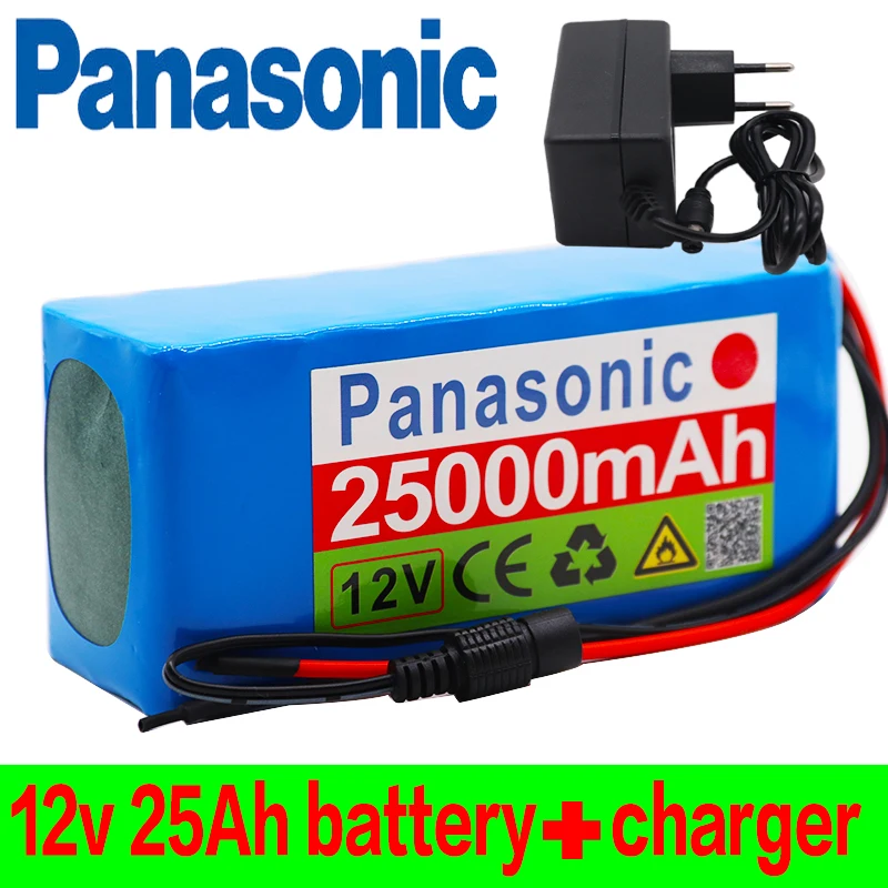 Panasonic18650 12v Battery pack Large capacity 12v 25ah 18650 lithium battery protection board 12v 25000mAh capacity and charger
Panasonic18650 12v Battery pack Large capacity 12v 25ah 18650 lithium battery protection board 12v 25000mAh capacity and charger