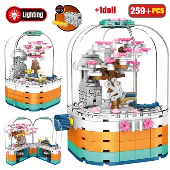 LED Light Rotating Box Creative DIY Building Blocks Friends City Street View Cherry Blossom House Tree Bricks Toys for Children
LED Light Rotating Box Creative DIY Building Blocks Friends City Street View Cherry Blossom House Tree Bricks Toys for Children