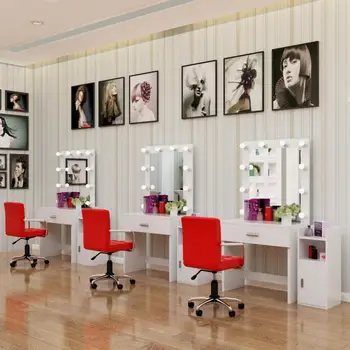 Simple dressing table makeup table school make-up studio dressing table with lamp professional makeup table hairdressing
Simple dressing table makeup table school make-up studio dressing table with lamp professional makeup table hairdressing
