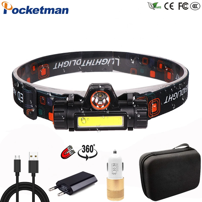 Portable mini Headlamp XPE+COB LED Headlight Head Lamp Flashlight Torch Lanterna head light Built-in battery for Camping running
Portable mini Headlamp XPE+COB LED Headlight Head Lamp Flashlight Torch Lanterna head light Built-in battery for Camping running