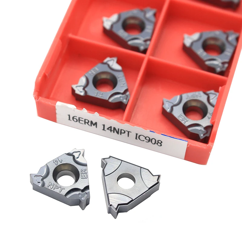10pcs Carbide Inserts 16ERM 14NPT IC908 Plate CNC Threaded Blade Lathe Cutter Tool Turning Tools